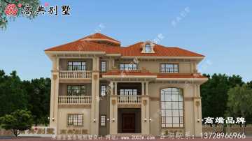 占地234平方米農村自建簡歐復式斜頂三層別墅