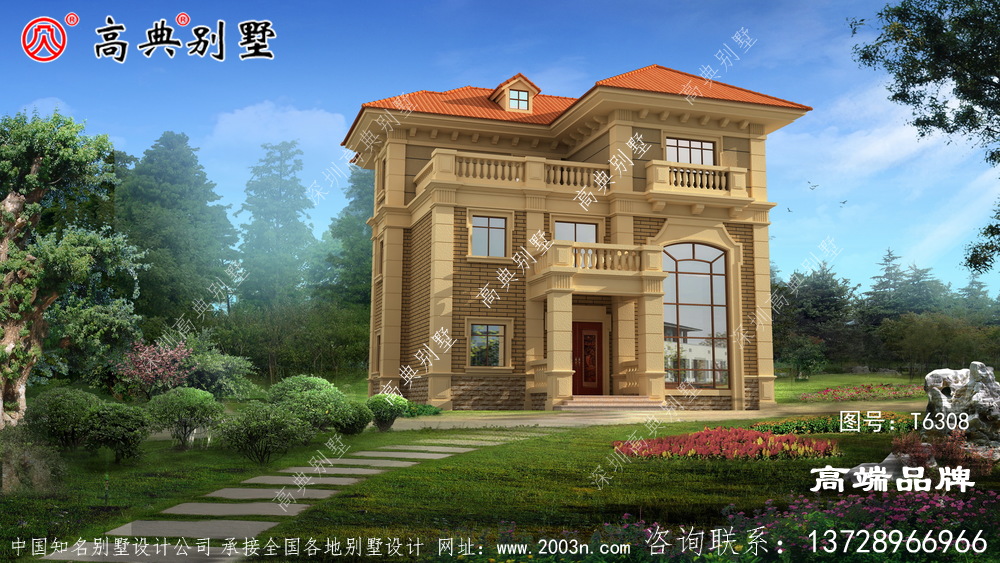 歐式風格三層復式農村自建房屋別墅
