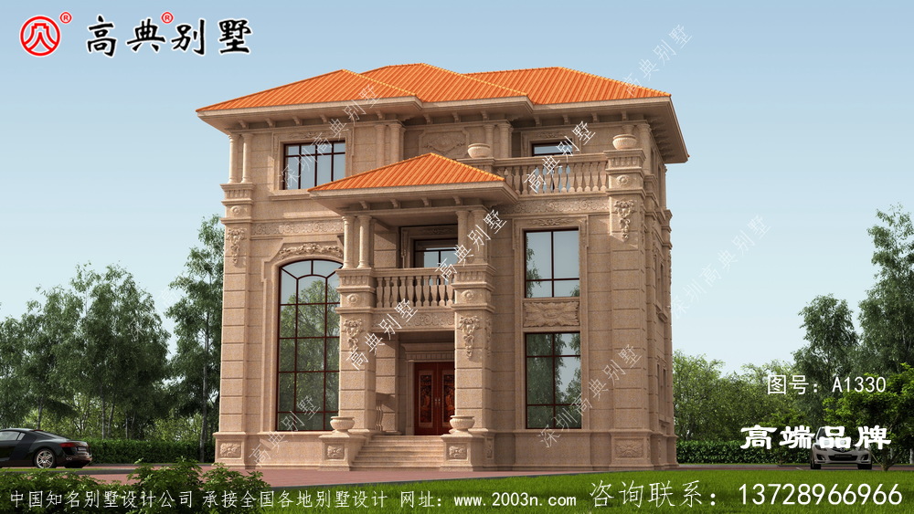 歐式石材三層別墅，復式的設計更加高檔