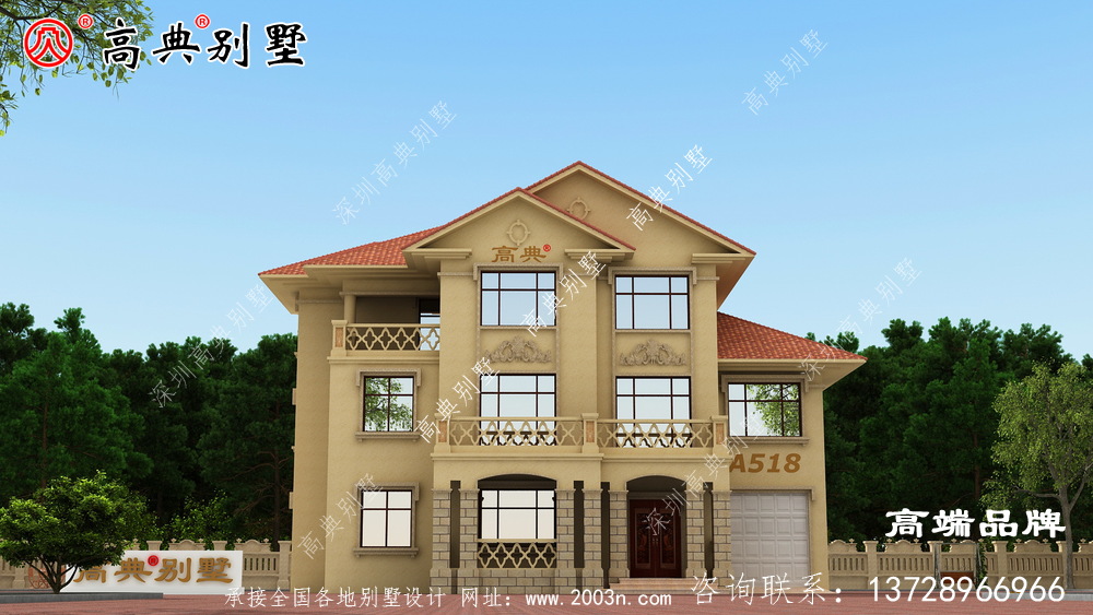 鄉(xiāng)村自建洋房三層簡歐別墅