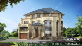 歐式四層漂亮豪華復式別墅設計圖