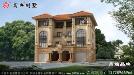 農村自建雙拼豪華四層別墅設計圖配車庫