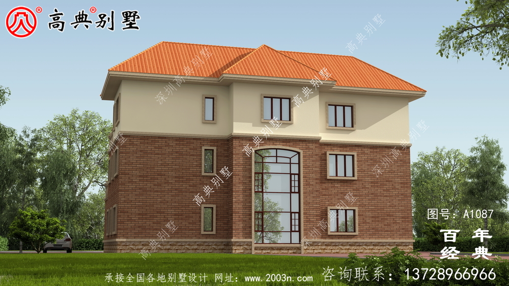 新農村建設三層復式住宅別墅設計圖紙及效果圖