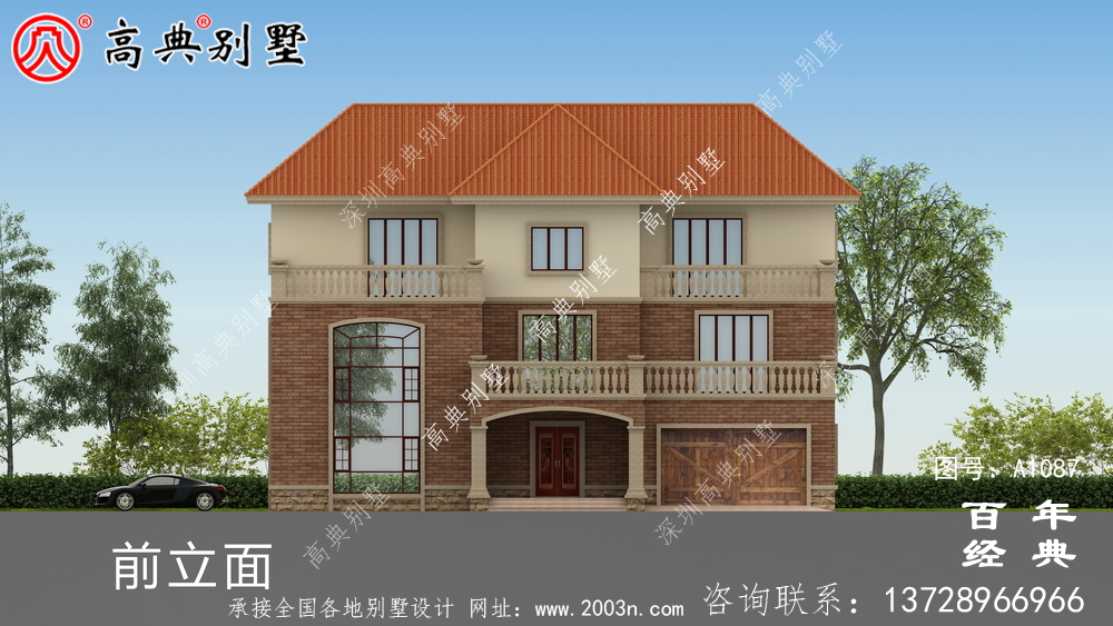 新農村建設三層復式住宅別墅設計圖紙及效果圖
