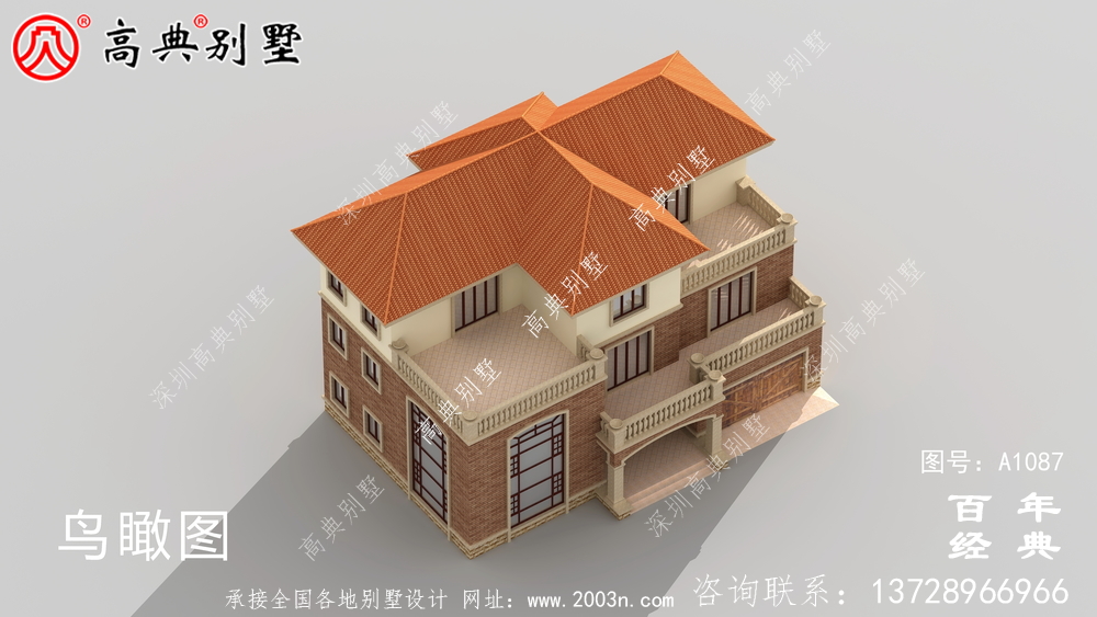 新農村建設三層復式住宅別墅設計圖紙及效果圖