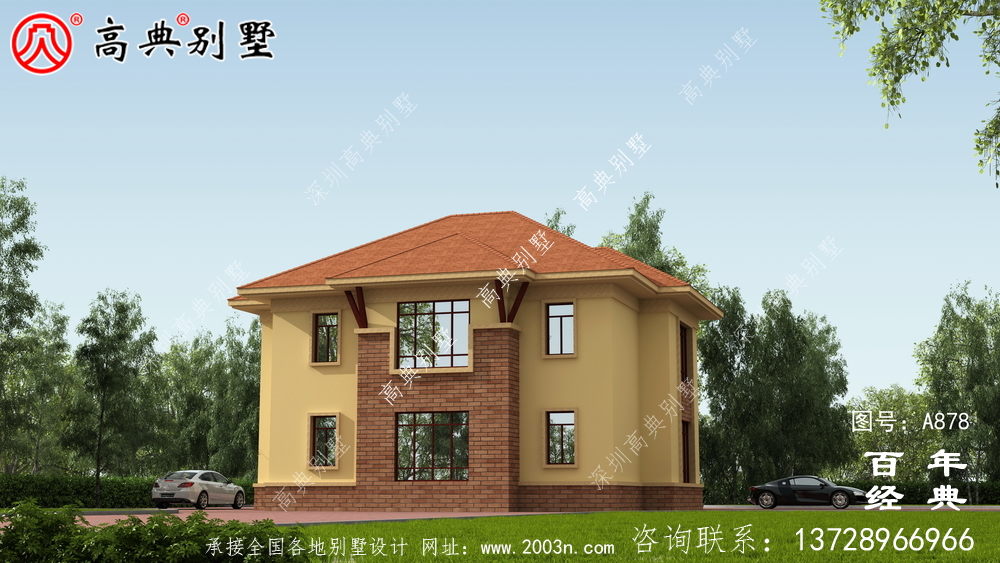 20萬鄉村一層半小洋房圖,建造別墅設計方案強烈