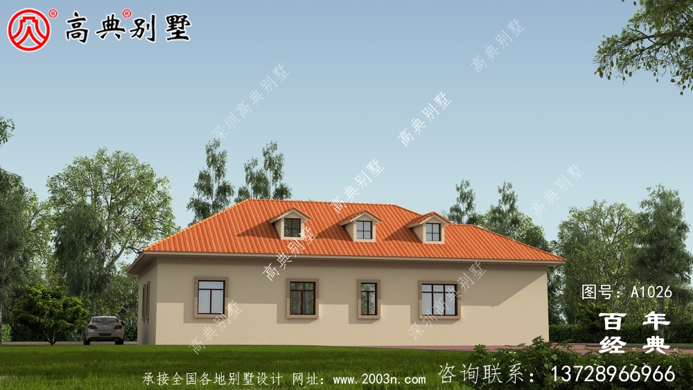農村住宅一層平面圖,面積221平方米
