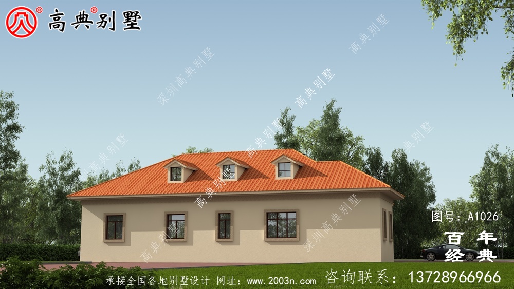 農村住宅一層平面圖,面積221平方米