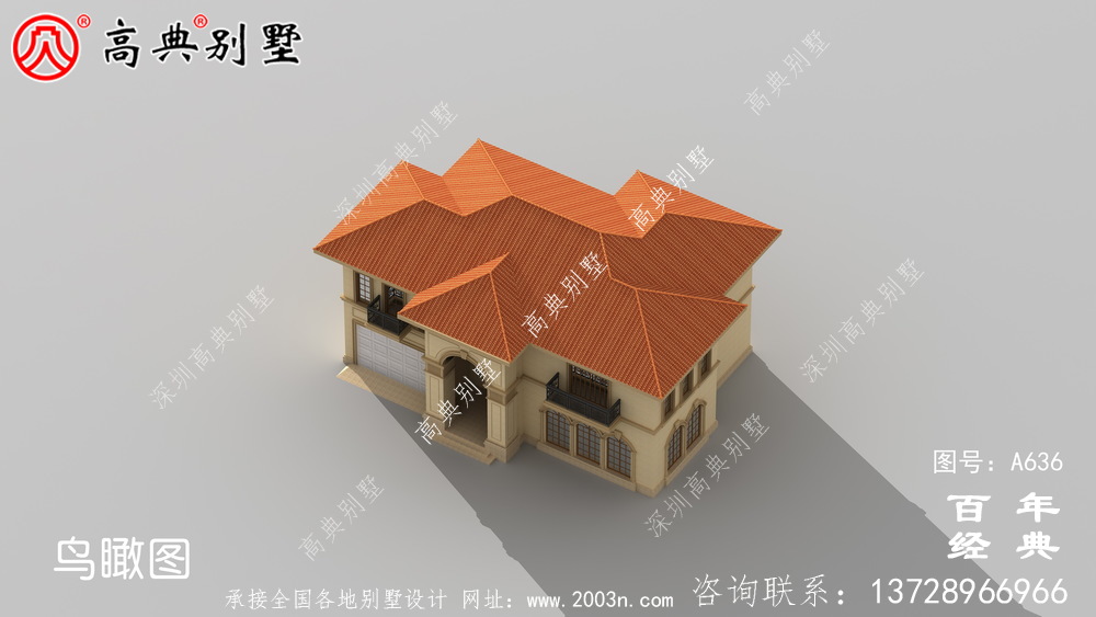 適用型鄉村205平方米二層樓房設計圖,精巧美觀
