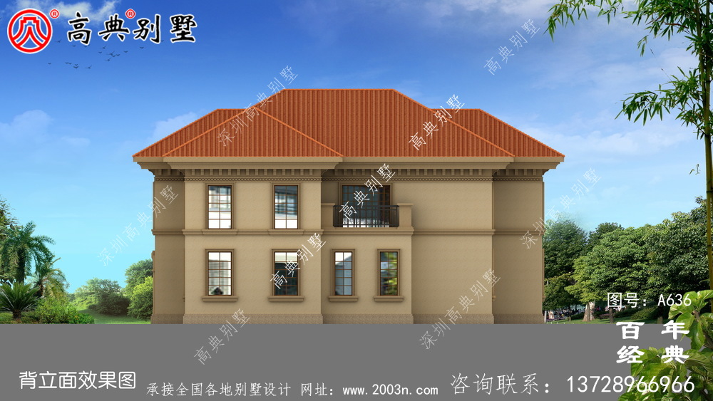 適用型鄉村205平方米二層樓房設計圖,精巧美觀