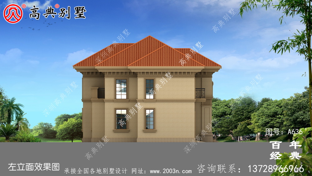 適用型鄉村205平方米二層樓房設計圖,精巧美觀