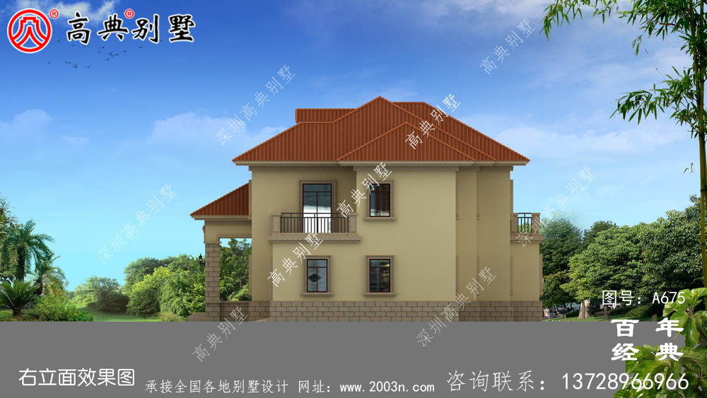 獨棟別墅樣式二層自建房設計圖,外型圖時尚潮流