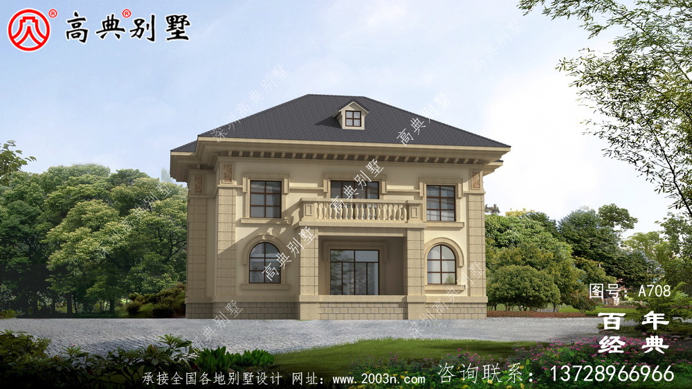 二層小別墅設計圖,含設計效果圖,簡歐風