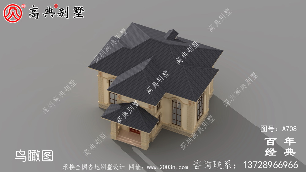 二層小別墅設計圖,含設計效果圖,簡歐風