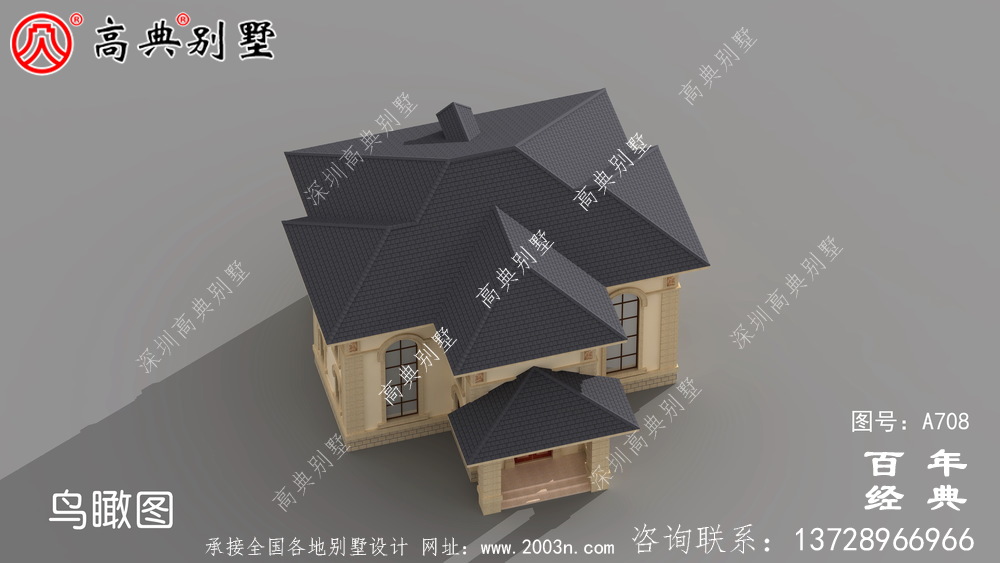 二層小別墅設計圖,含設計效果圖,簡歐風