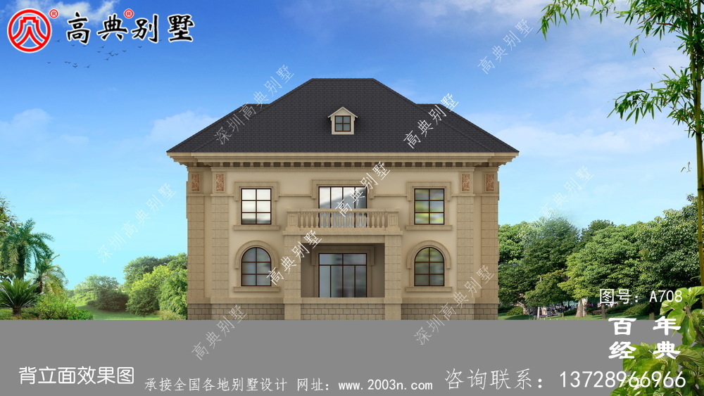 二層小別墅設計圖,含設計效果圖,簡歐風