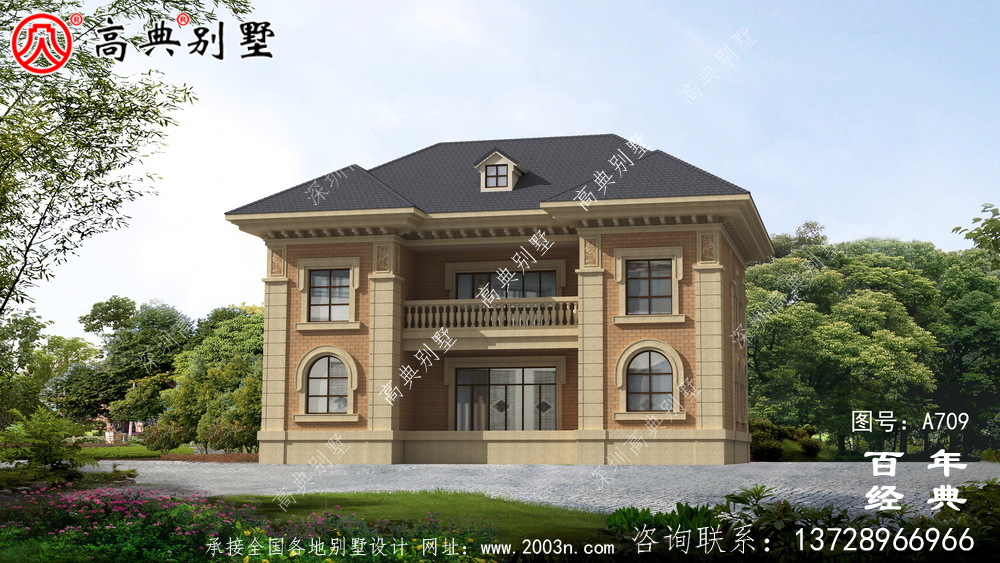農村簡歐二層實用別墅設計整套施工圖紙