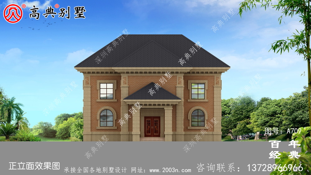 農村簡歐二層實用別墅設計整套施工圖紙