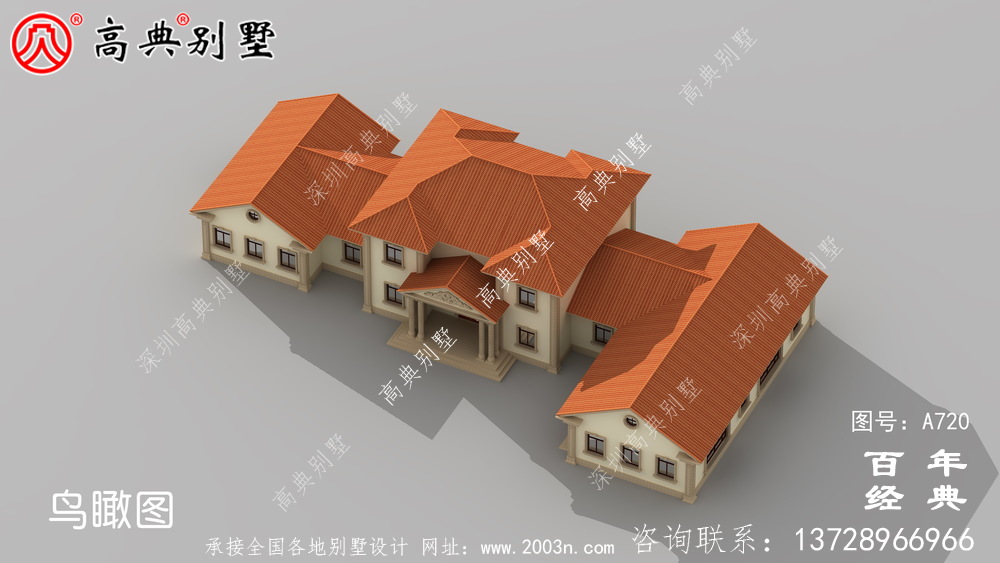 占地517平的豪華二層別墅設計圖及效果圖,外觀有格調