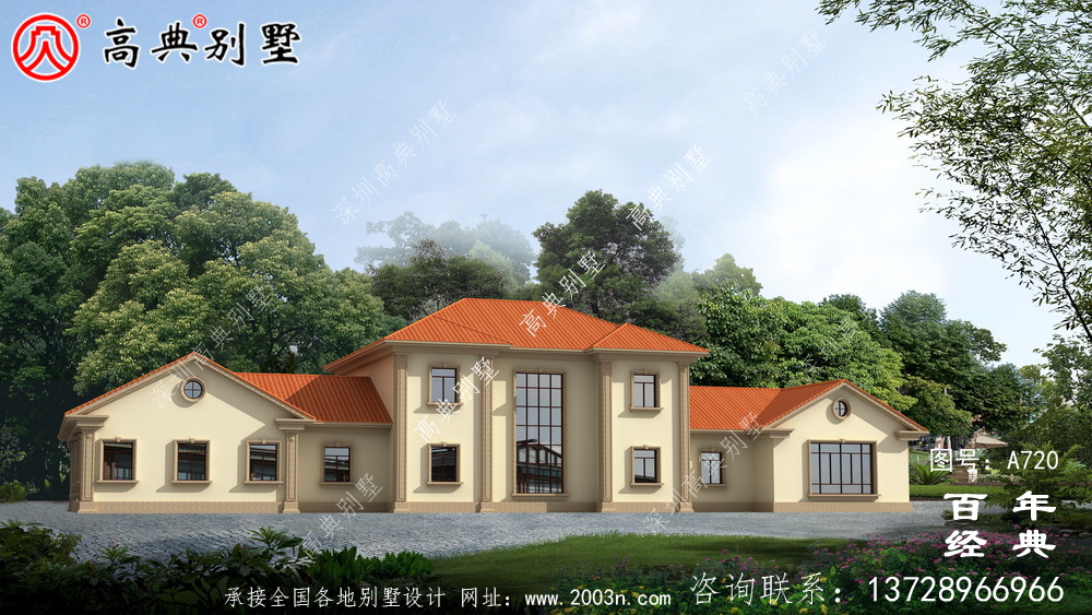 占地517平的豪華二層別墅設計圖及效果圖,外觀有格調