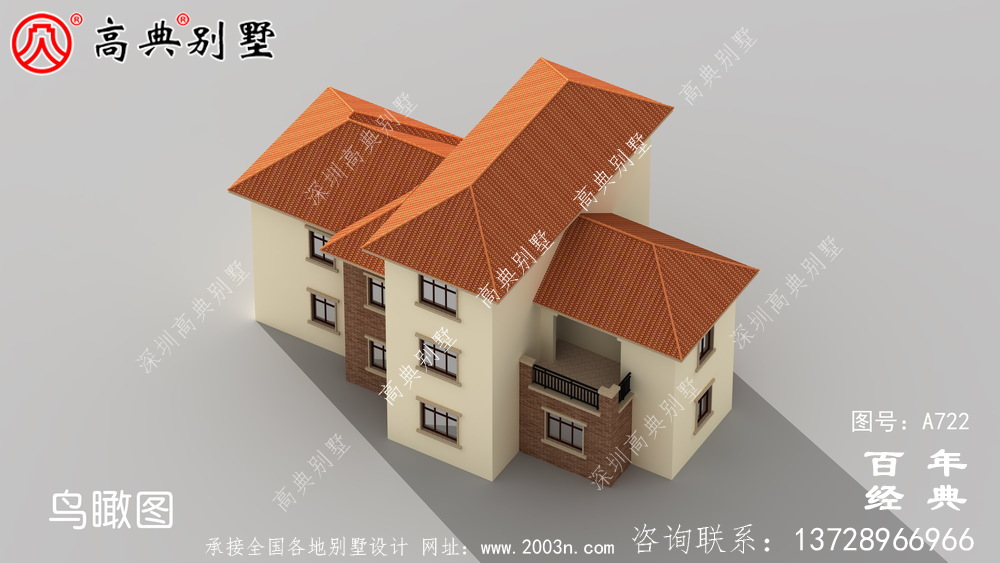 農(nóng)村小型兩層住宅及別墅設(shè)計圖,外觀效果圖。