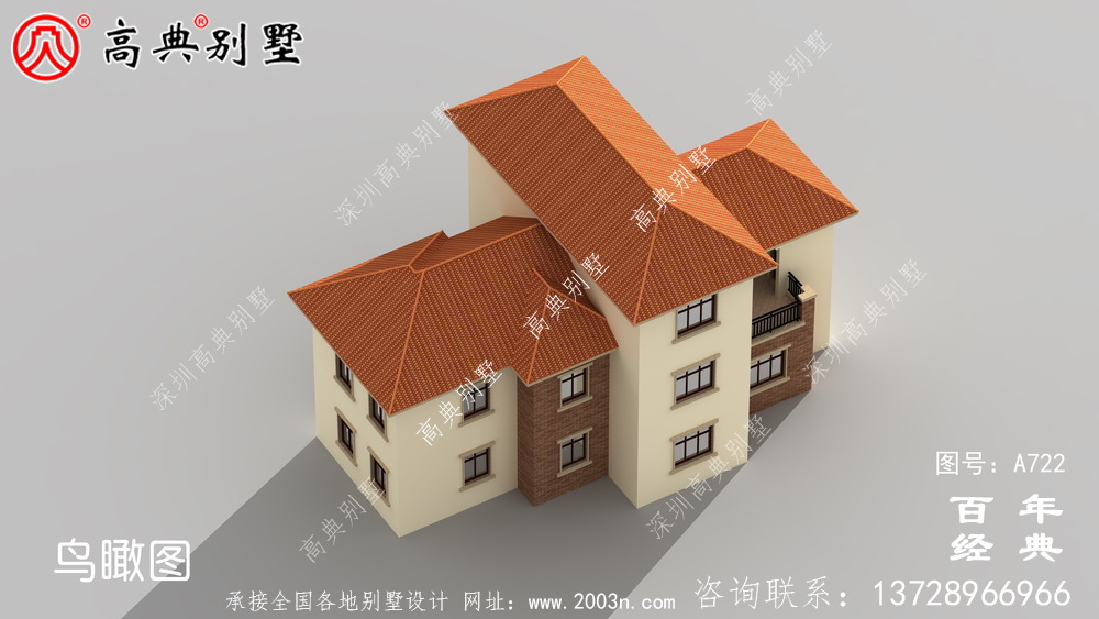 農(nóng)村小型兩層住宅及別墅設(shè)計圖,外觀效果圖。
