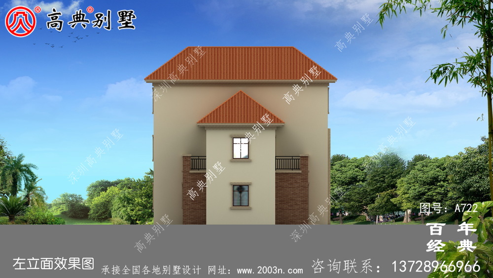 農(nóng)村小型兩層住宅及別墅設(shè)計圖,外觀效果圖。