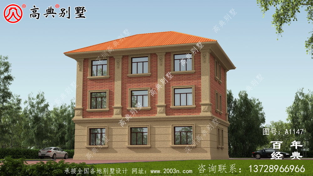 房型好的鄉村三層樓房設計圖，帶外型設計效果圖