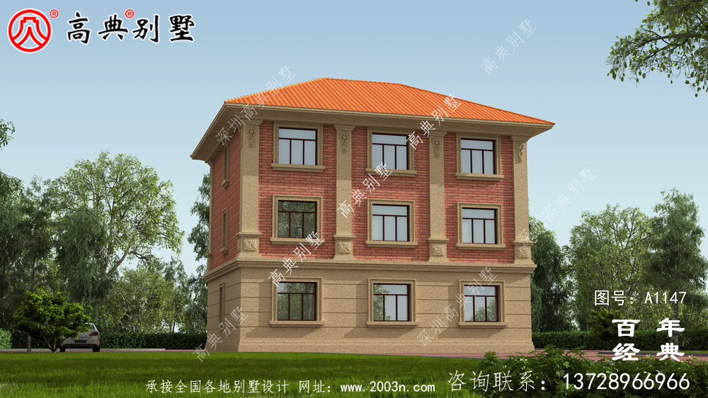 房型好的鄉村三層樓房設計圖，帶外型設計效果圖