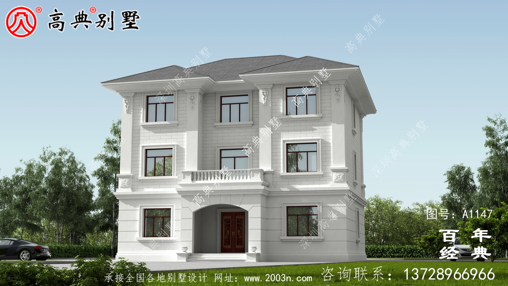 房型好的鄉村三層樓房設計圖，帶外型設計效果圖