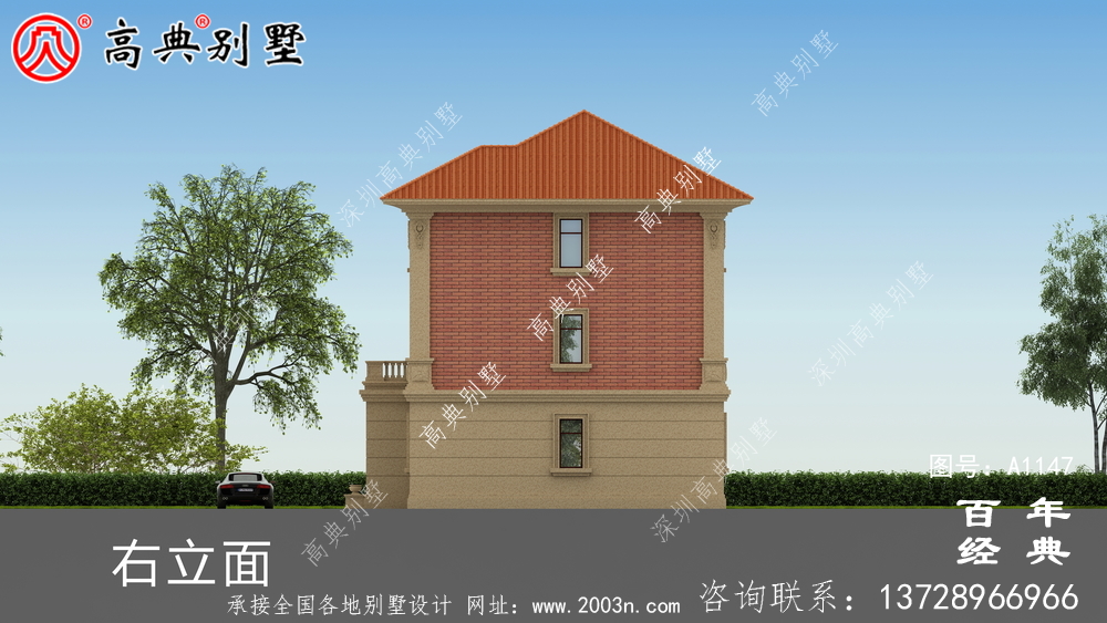 房型好的鄉村三層樓房設計圖，帶外型設計效果圖