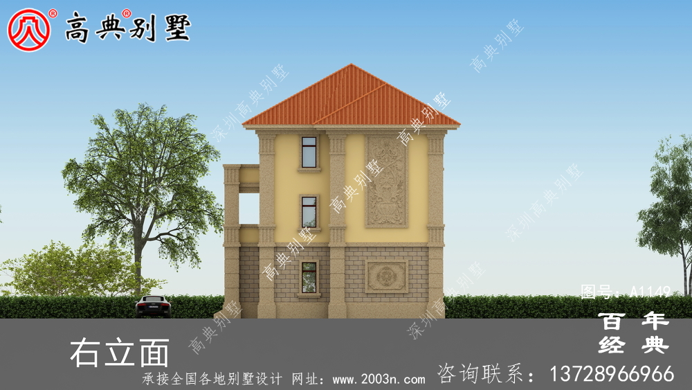 鄉(xiāng)村自建歐式三層房屋設(shè)計圖,含外型效果圖