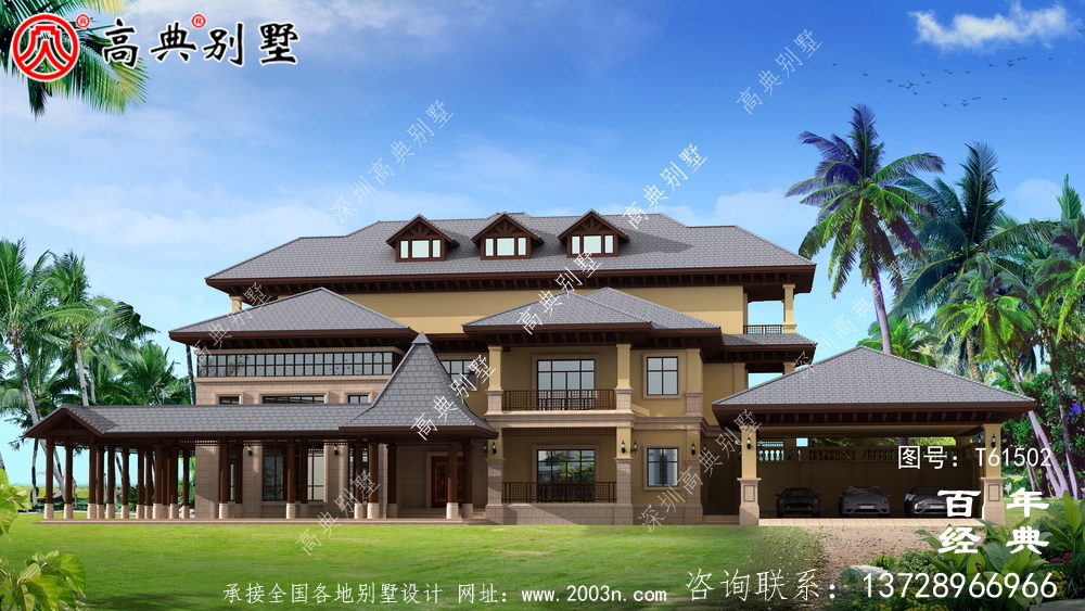 歐式三層平屋別墅建筑設計及外觀效果圖 歐式三層平屋別墅建筑設計及外觀效果圖