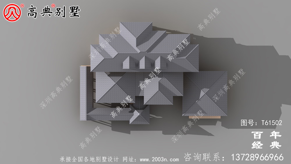 歐式三層平屋別墅建筑設計及外觀效果圖