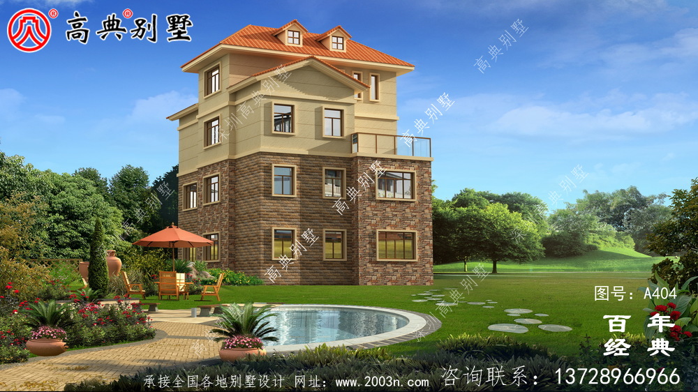 四層豪華歐式別墅自建建筑設計圖,效果圖及全套施工圖。