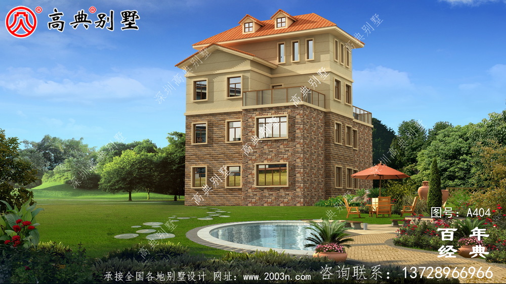 四層豪華歐式別墅自建建筑設計圖,效果圖及全套施工圖。