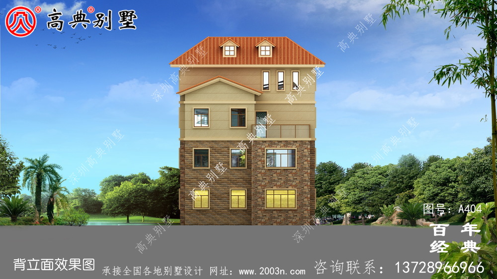 四層豪華歐式別墅自建建筑設計圖,效果圖及全套施工圖。