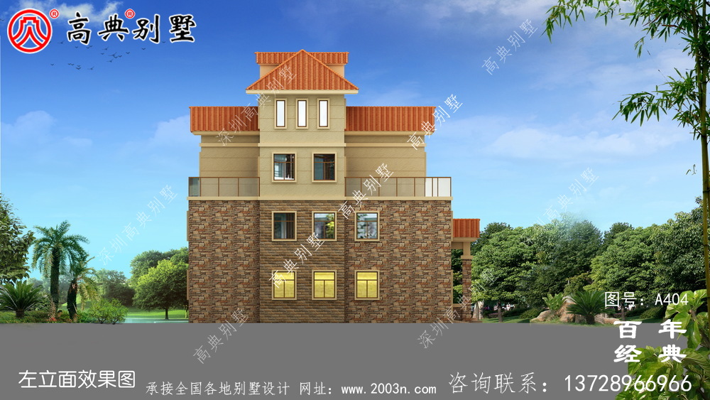 四層豪華歐式別墅自建建筑設計圖,效果圖及全套施工圖。