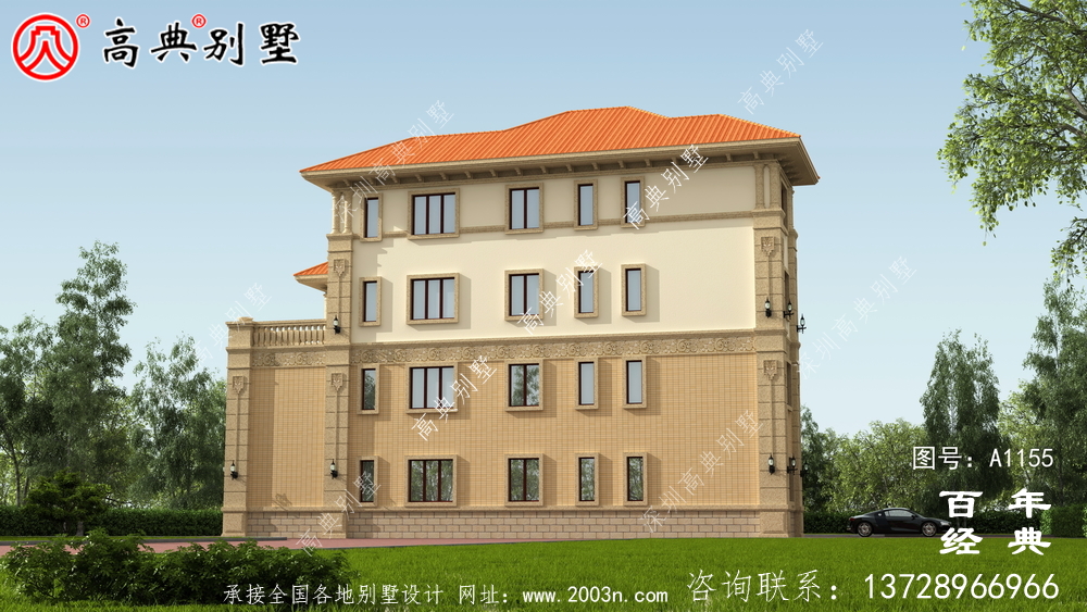 206平方米農(nóng)村四層別墅建筑設(shè)計圖紙及效果圖