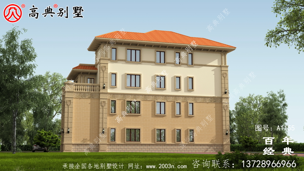 206平方米農(nóng)村四層別墅建筑設(shè)計圖紙及效果圖