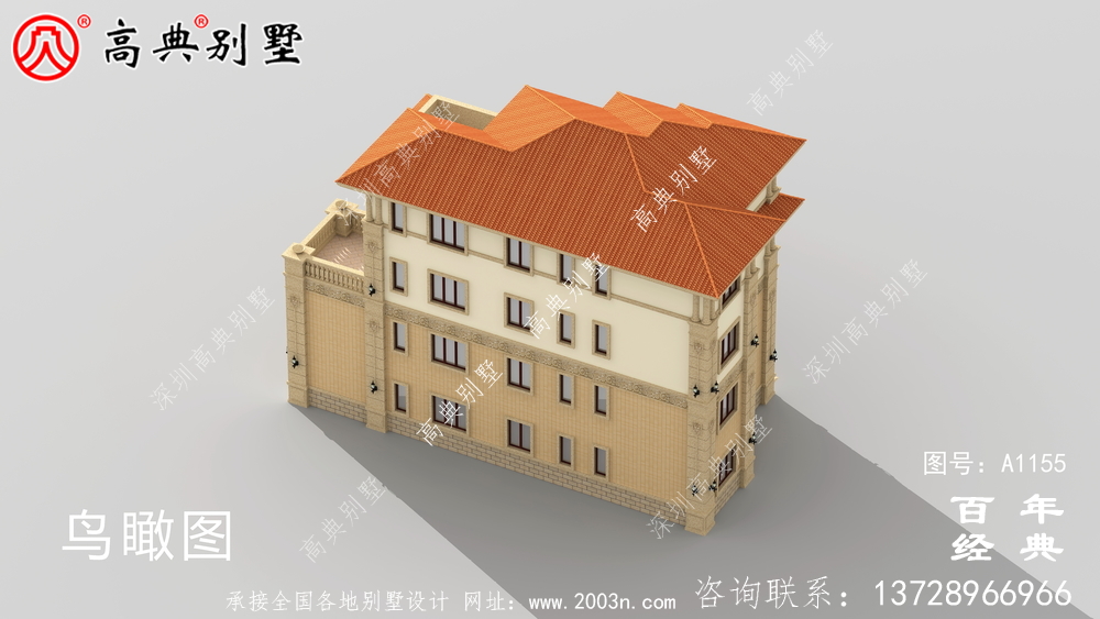 206平方米農(nóng)村四層別墅建筑設(shè)計圖紙及效果圖
