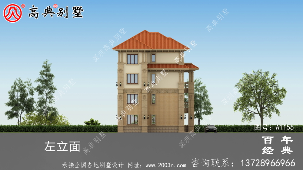 206平方米農(nóng)村四層別墅建筑設(shè)計圖紙及效果圖