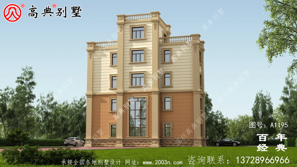 168平方米新農村四層住宅設計圖紙及效果圖