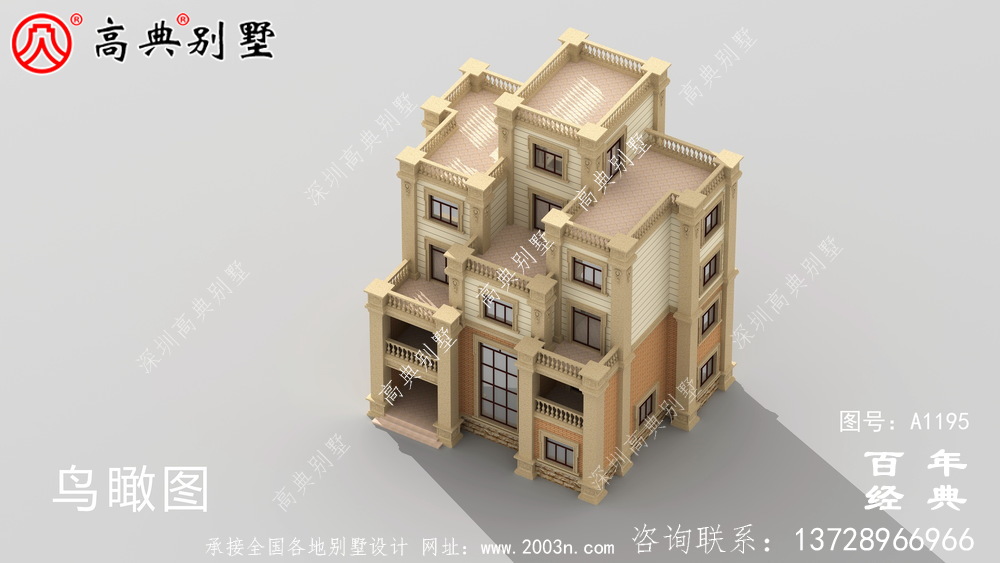 168平方米新農村四層住宅設計圖紙及效果圖