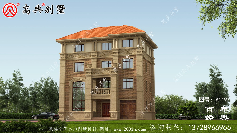 大氣豪華的四層別墅設計圖,占地面積147平方米