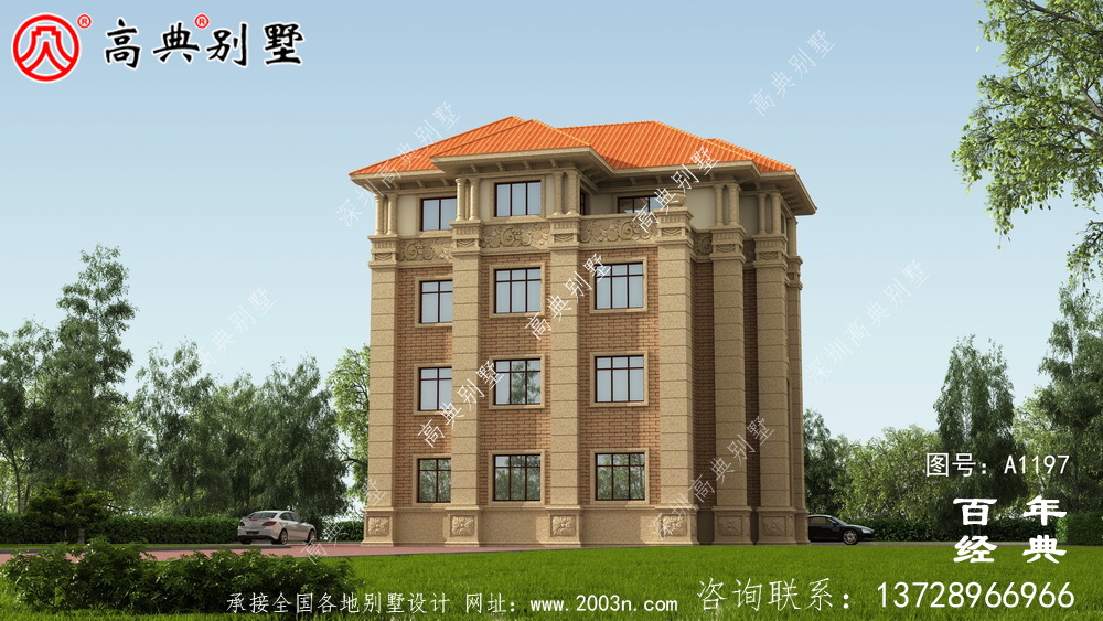 大氣豪華的四層別墅設計圖,占地面積147平方米