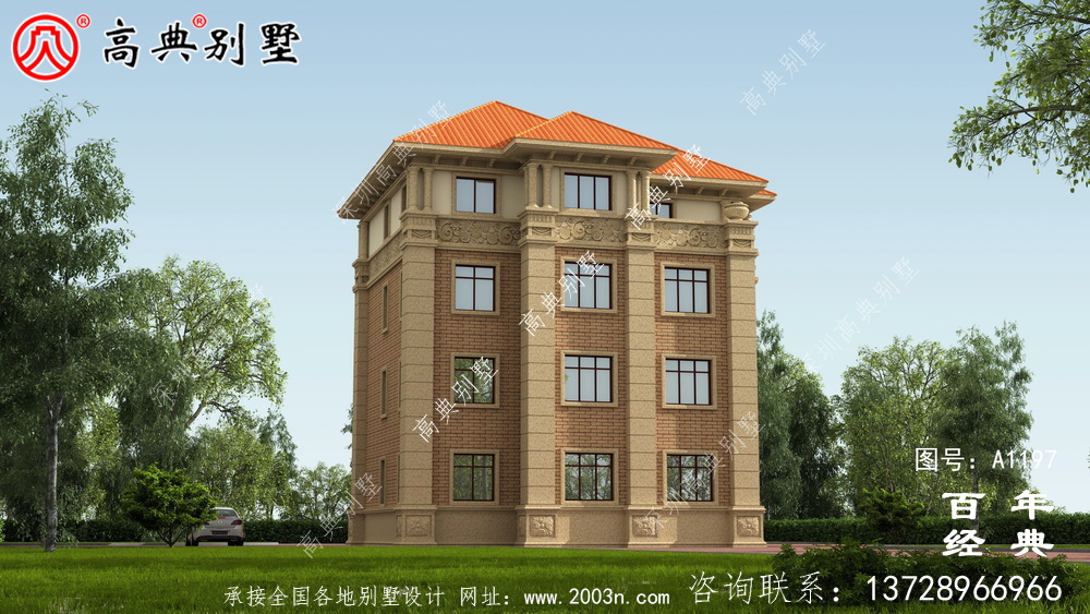 大氣豪華的四層別墅設計圖,占地面積147平方米