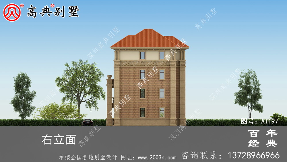 大氣豪華的四層別墅設計圖,占地面積147平方米