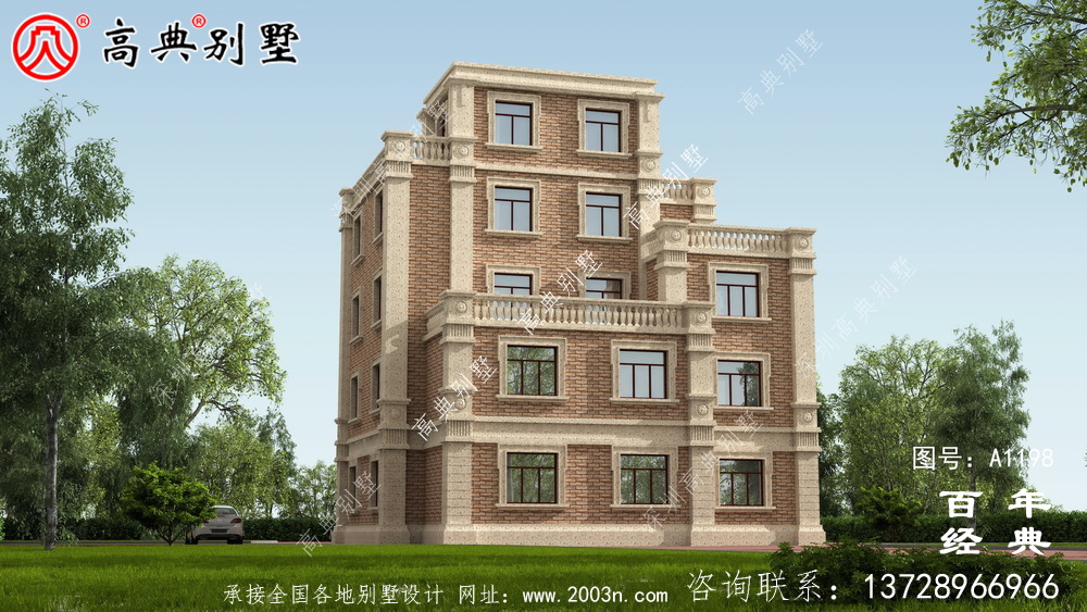 高大上四層別墅房屋設計圖,含外型設計效果圖