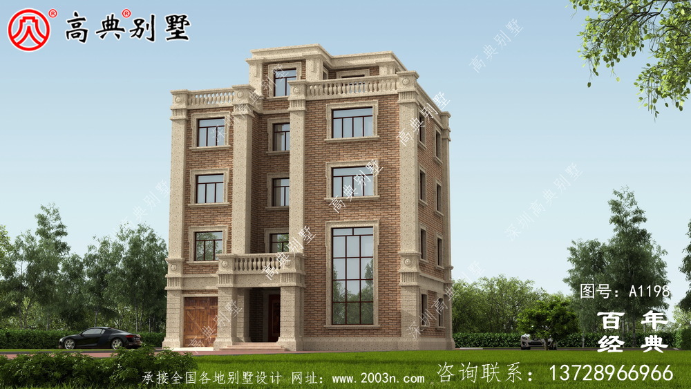 高大上四層別墅房屋設計圖,含外型設計效果圖